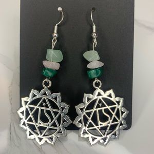 Silver Heart Chakra Earrings
